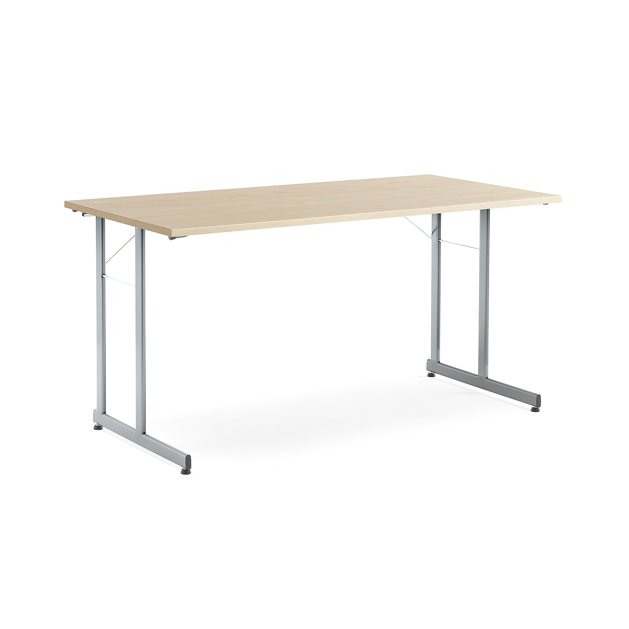 Levně Skládací stůl CLAIRE, 1400x700 mm, bříza, hliníkově šedá